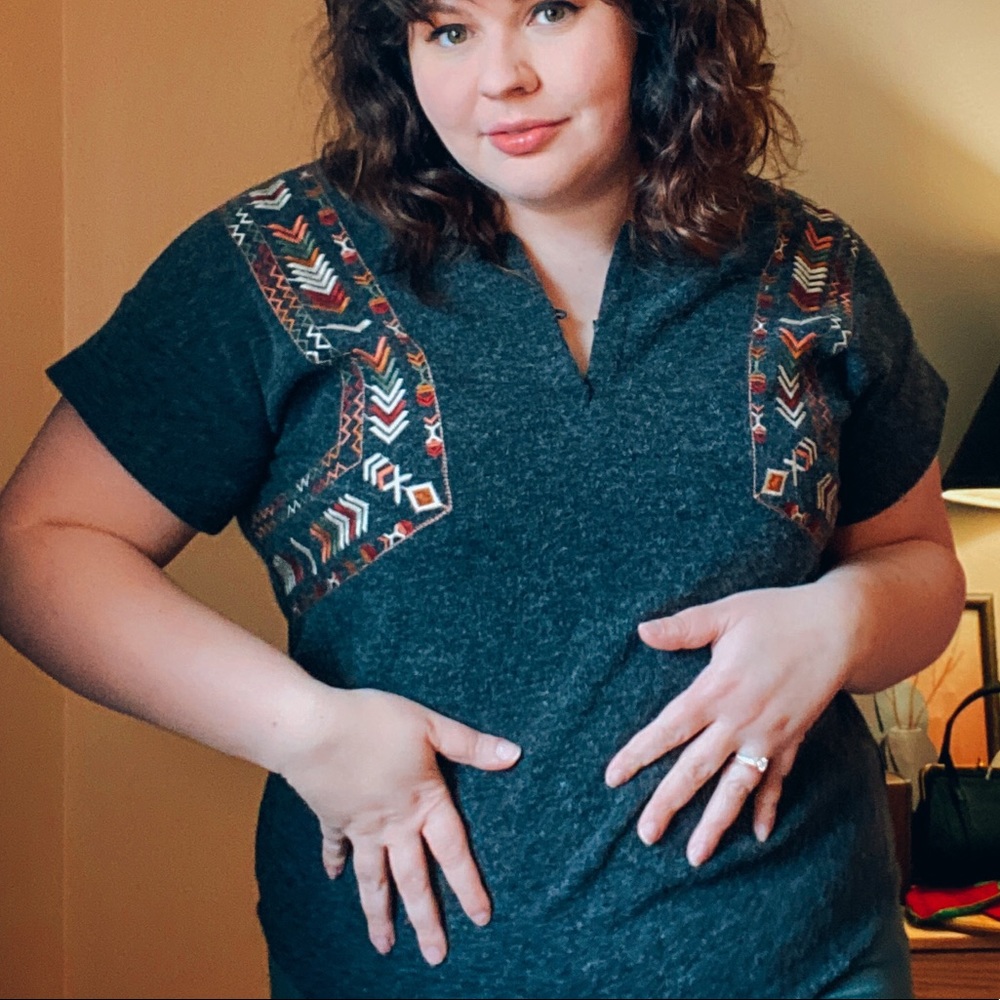 Grey THML Zig Zag Blouse